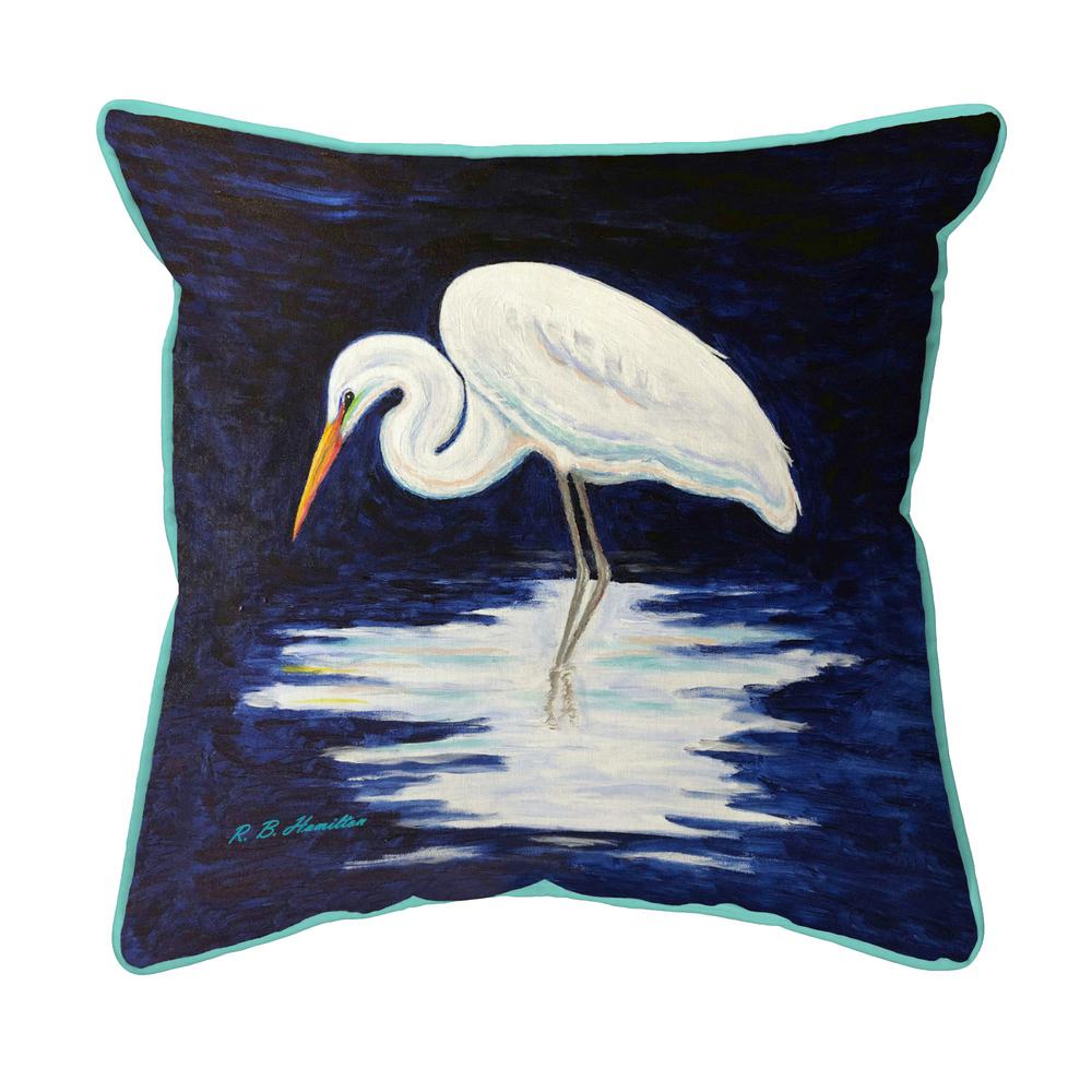Reflecting Egret Small Indoor/Outdoor Pillow 12x12. Picture 1