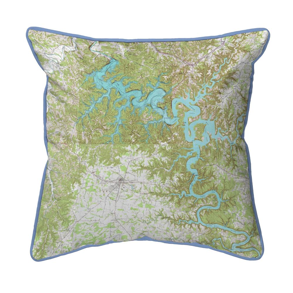 Center Hill Lake, TN Nautical Map Small Indoor/Outdoor Pillow 11x14. Picture 1