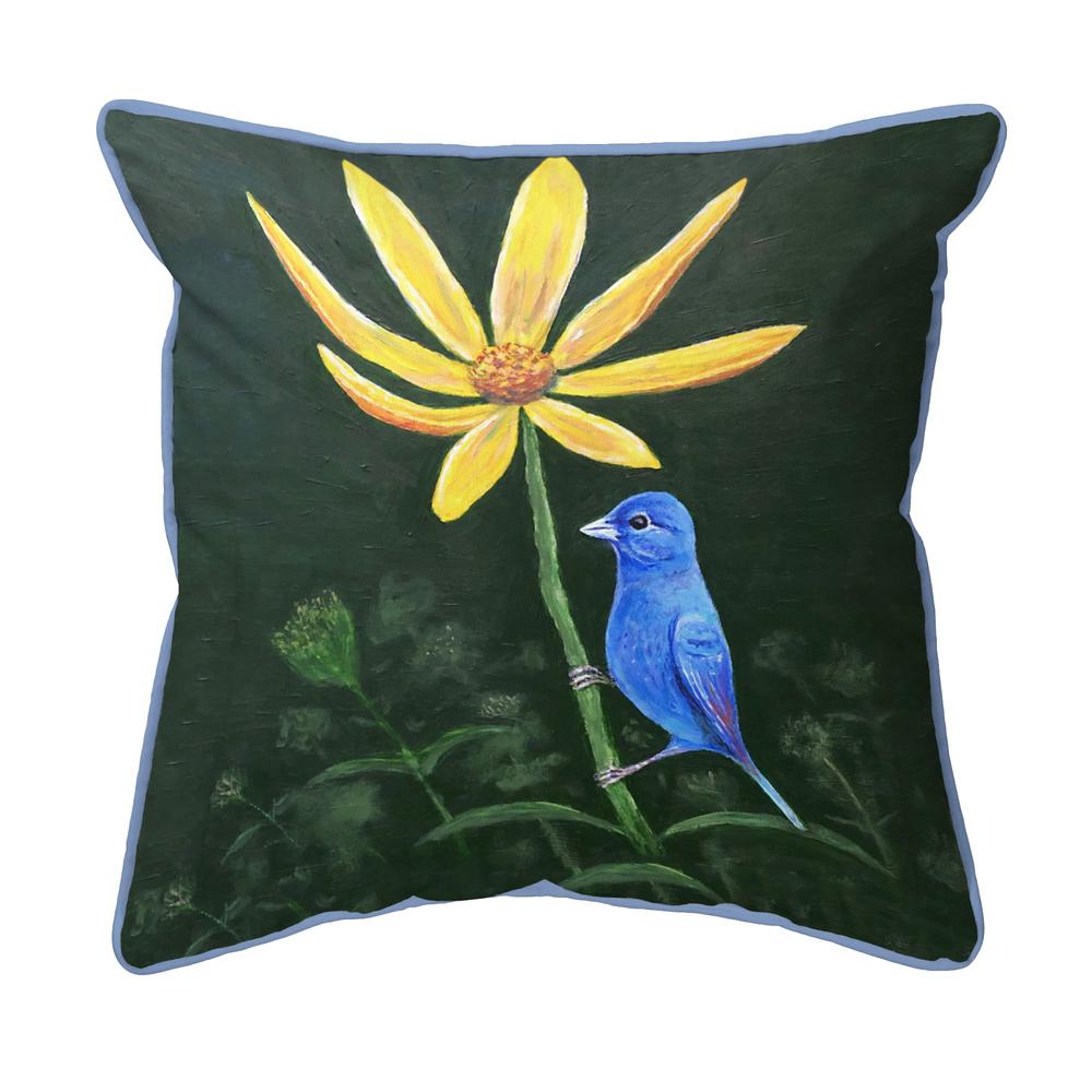 Indigo Bunting Small Indoor/Outdoor Pillow 12x12. Picture 1