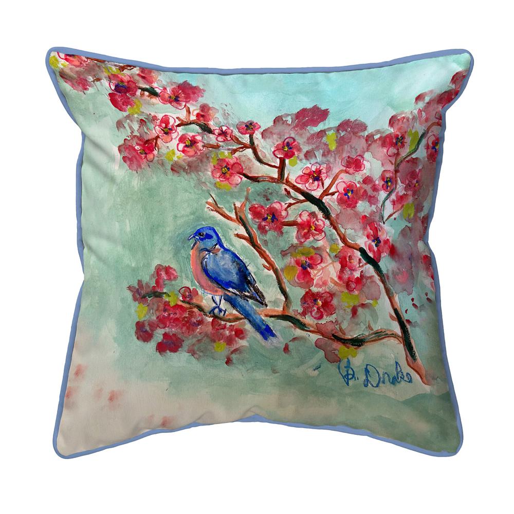 Cherry Blossoms Small Indoor/Outdoor Pillow 12x12. Picture 1