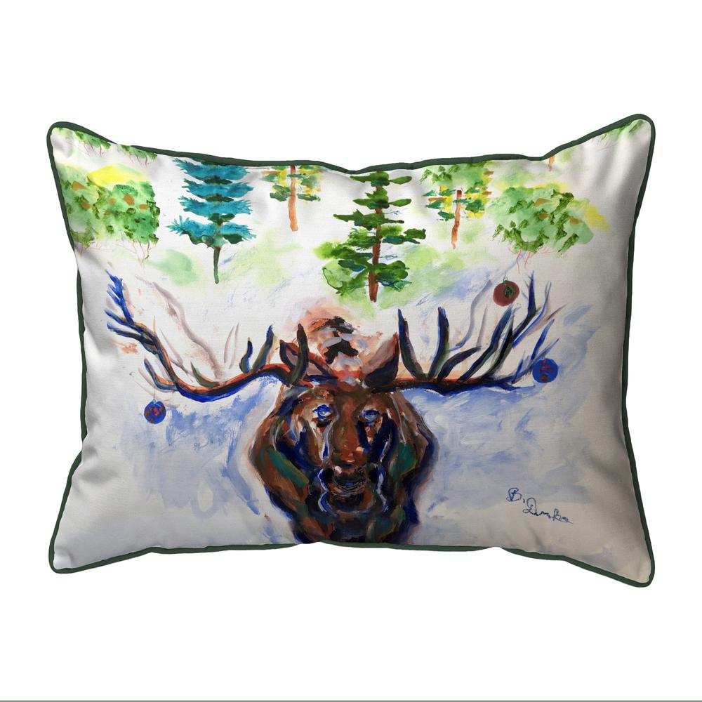 Christmas Moose Small Indoor/Outdoor Pillow 11x14. Picture 1