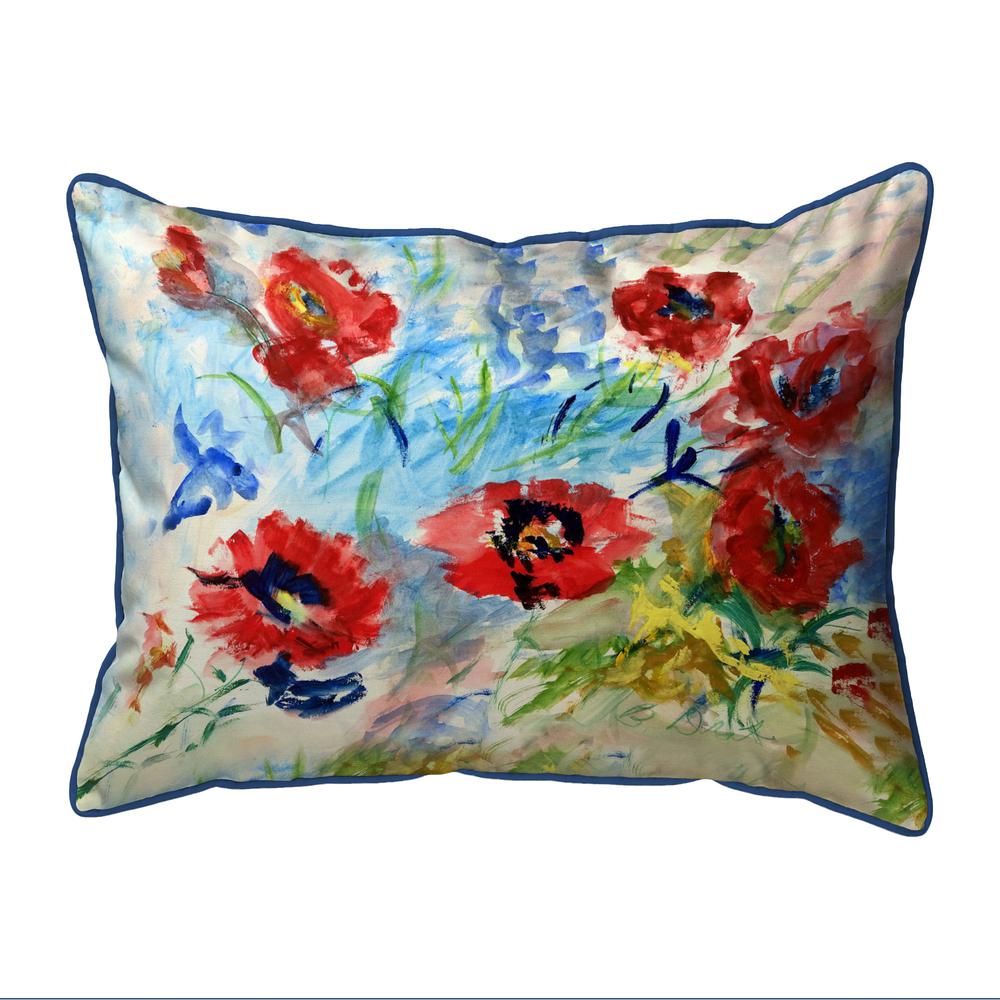 Red Poppies Small Indoor/Outdoor Pillow 11x14. Picture 1