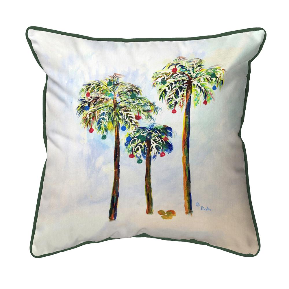 Christmas Palms Small Indoor/Outdoor Pillow 12x12. Picture 1