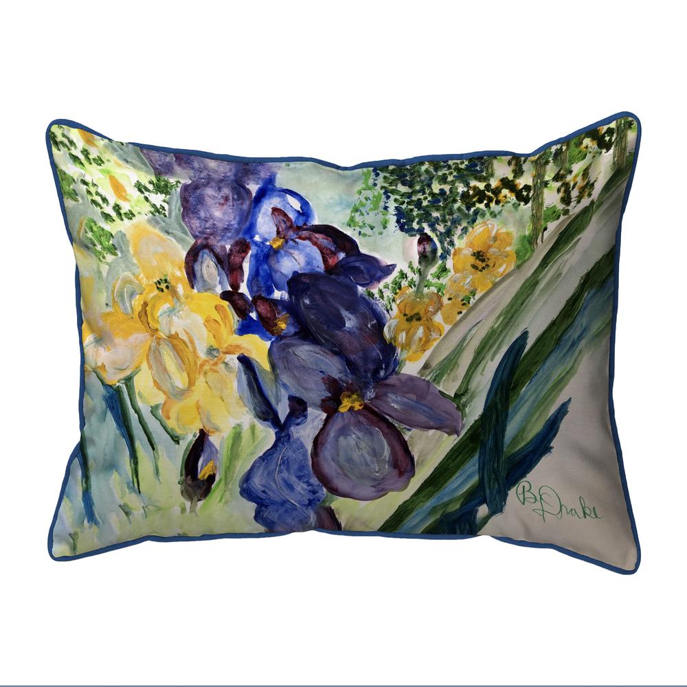 Yellow & Blue Iris Small Indoor/Outdoor Pillow 11x14. Picture 1