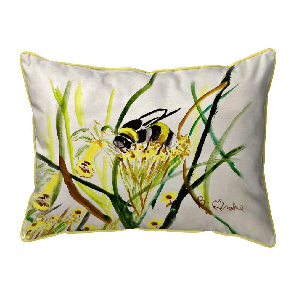 Bee & Flower Small Indoor/Outdoor Pillow 11x14. Picture 1