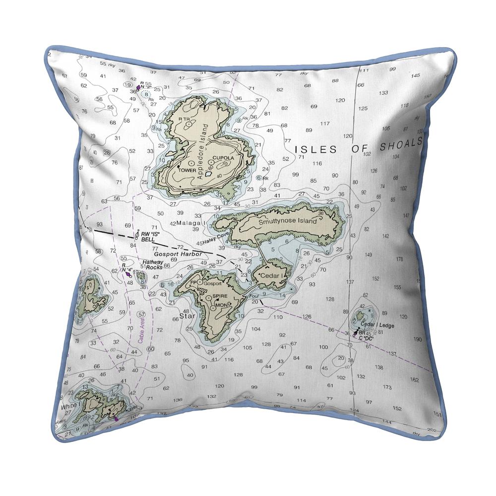 Isle of Shoals, NH Nautical Map Small Corded Indoor/Outdoor Pillow 12x12. Picture 1