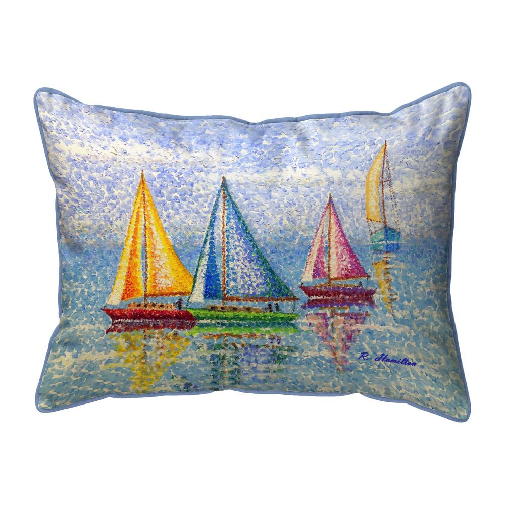 Sailboat Colors Small Indoor/Outdoor Pillow 11x14. Picture 1