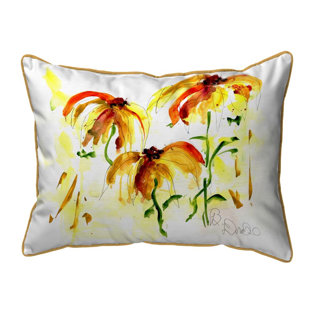 Yellow Flowers Small Indoor/Outdoor Pillow 11x14. Picture 1
