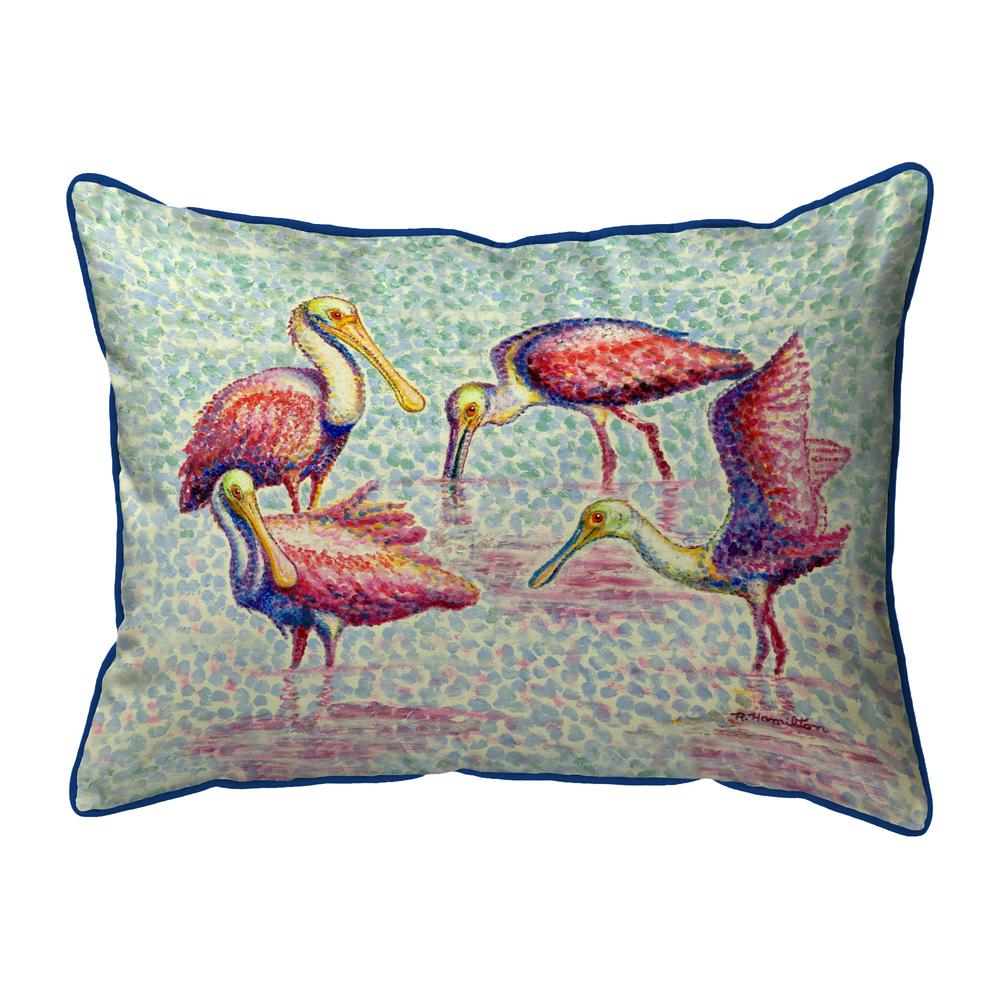Spoonbill Group Small Indoor/Outdoor Pillow 11x14. Picture 1