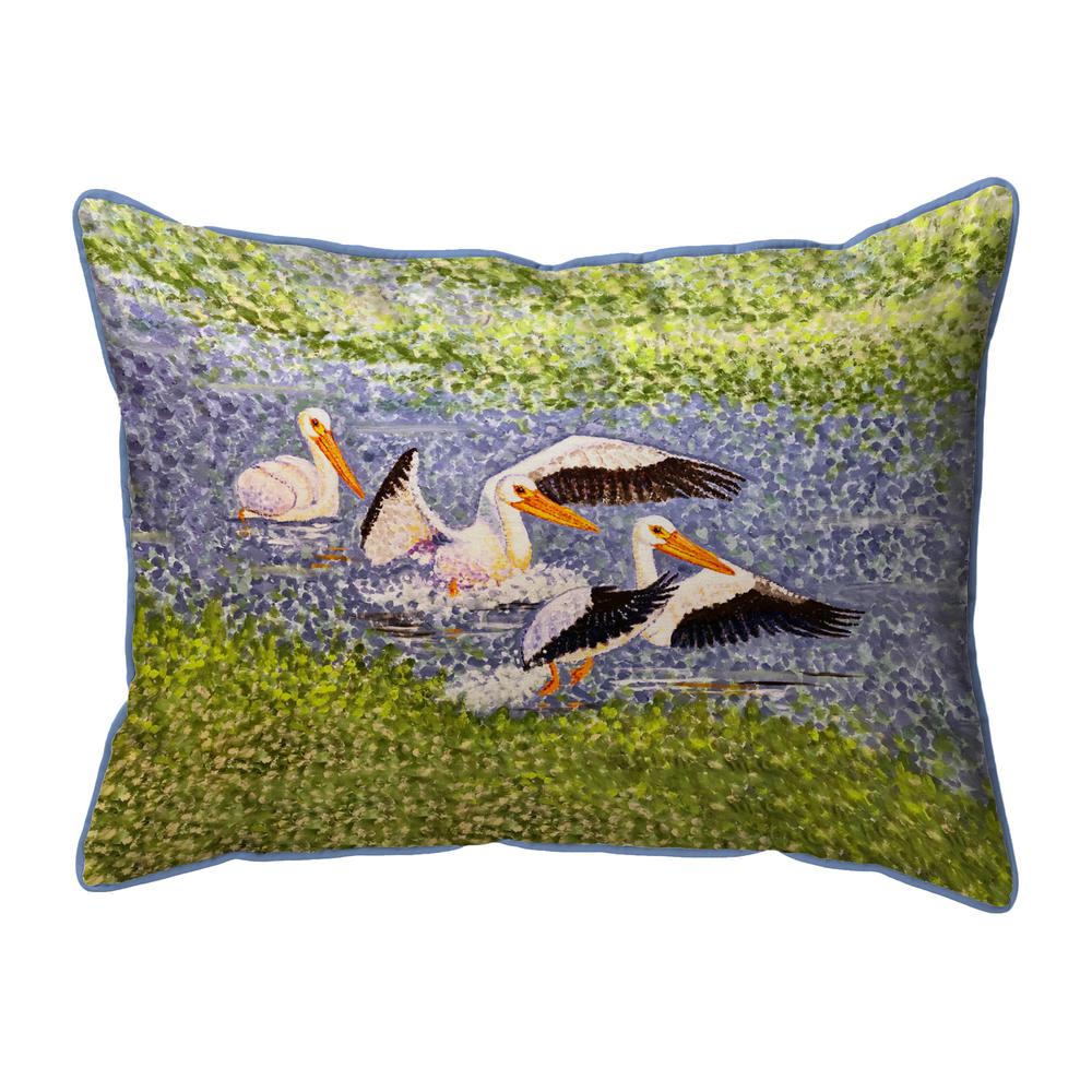 White Pelican Wings Small Indoor/Outdoor Pillow 11x14. Picture 1