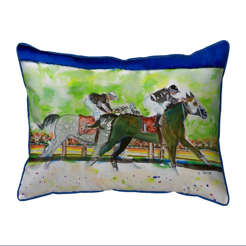Close Race Small Indoor/Outdoor Pillow 11x14. Picture 1