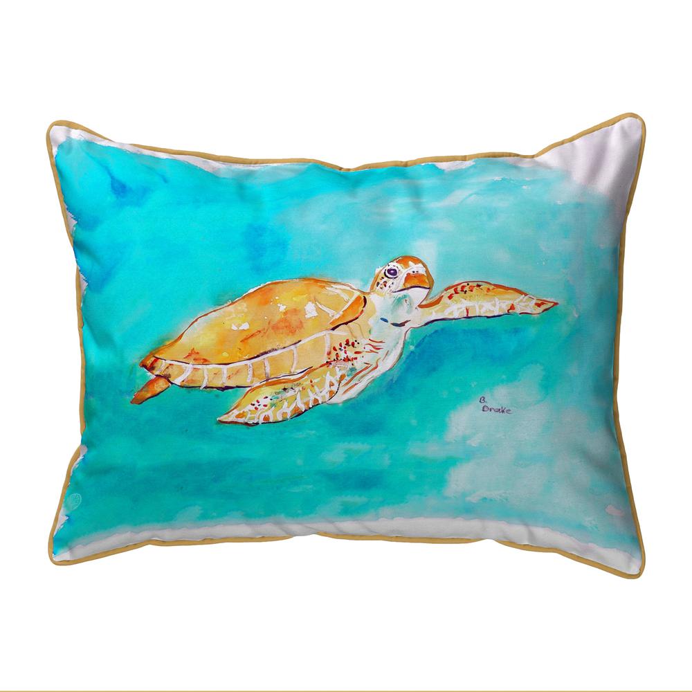 Brown Sea Turtle Small Indoor/Outdoor Pillow 11x14. Picture 1