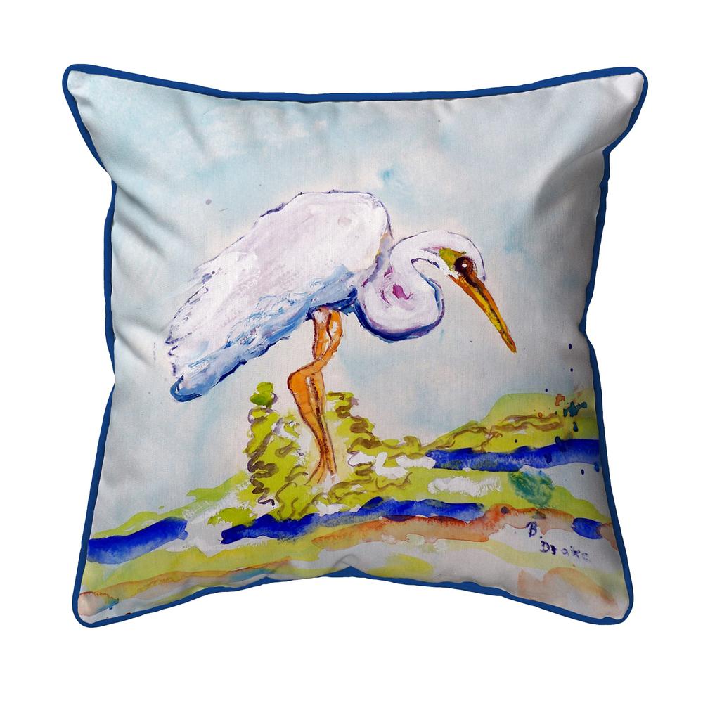 Betsy's Egret Small Indoor/Outdoor Pillow 12x12. Picture 1