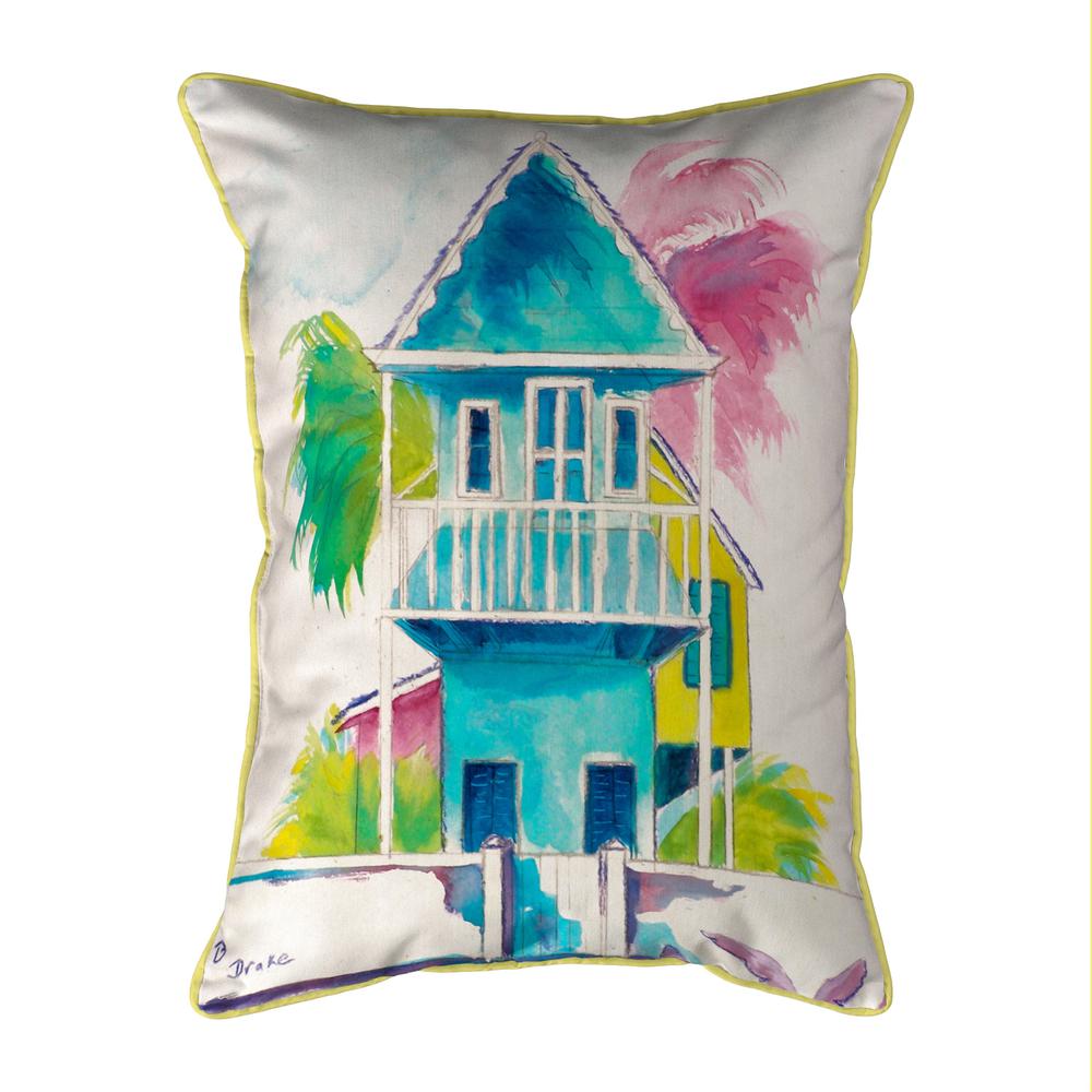 W. Palm Hut Blue Small Indoor/Outdoor Pillow 11x14. Picture 1