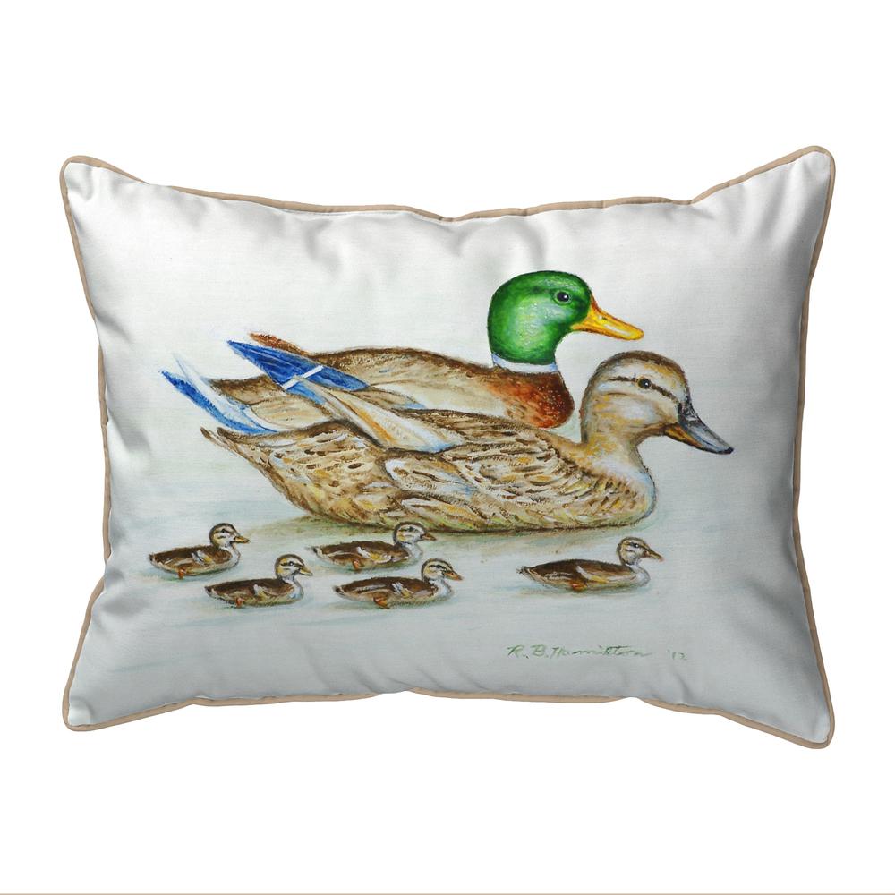 Mallard Family Small Indoor/Outdoor Pillow 12x12. Picture 1