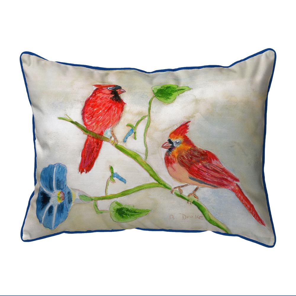 Betsy's Cardinals Small Indoor/Outdoor Pillow 11x14. Picture 1