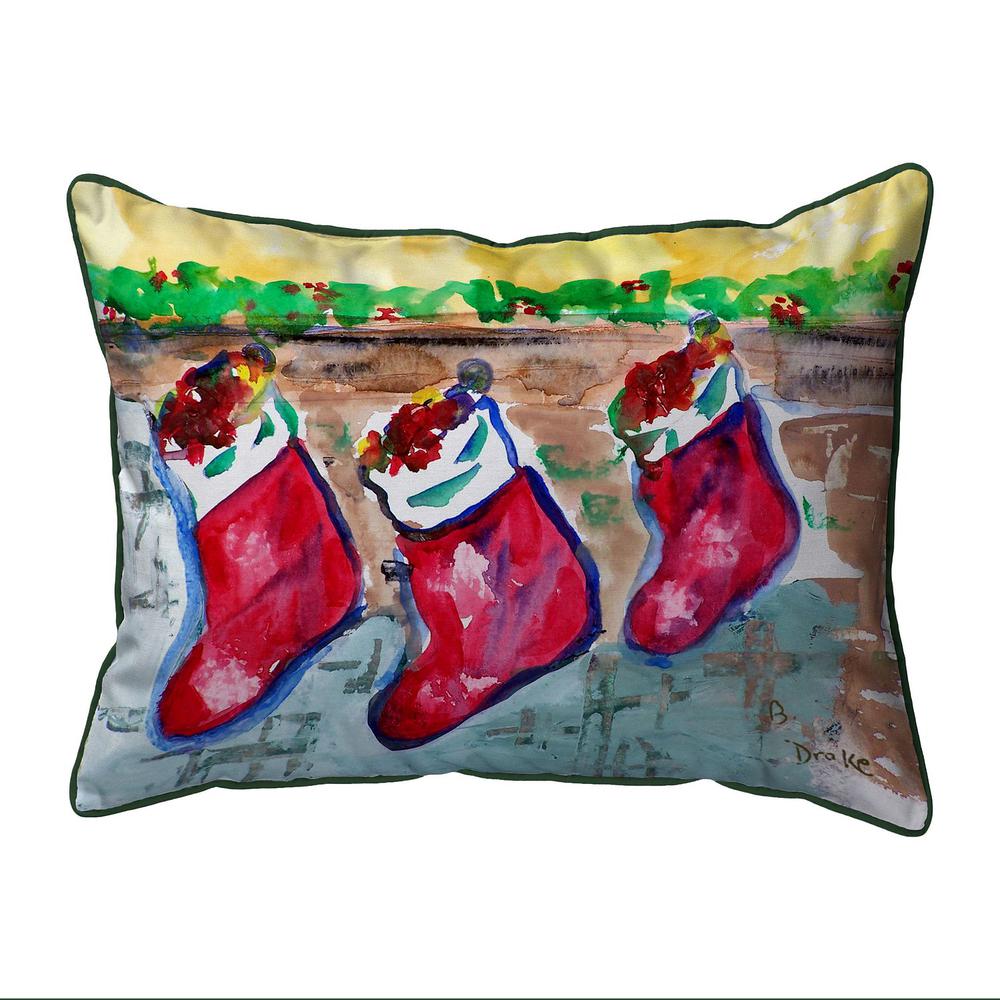 Christmas Stockings Small Indoor/Outdoor Pillow 11x14. Picture 1