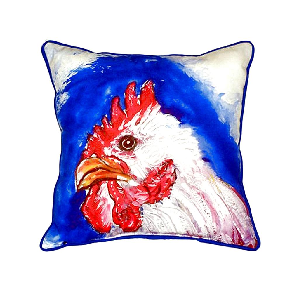 Rooster Head Small Indoor/Outdoor Pillow 12x12. Picture 1