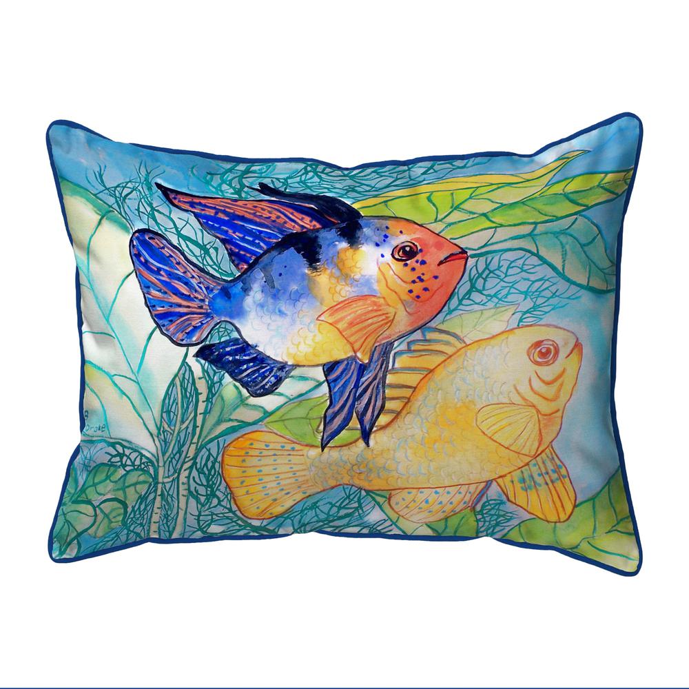 Betsy's Two Fish Small Indoor/Outdoor Pillow 11x14. Picture 1