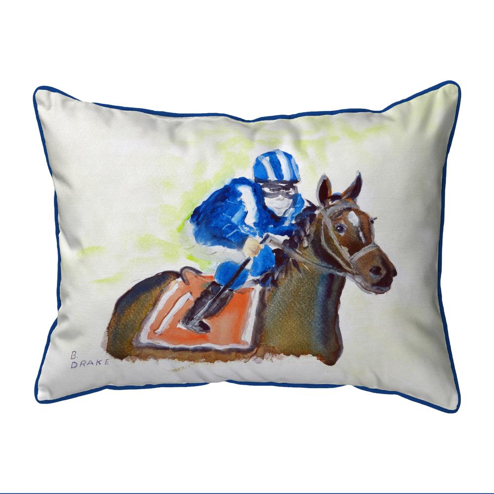 Horse & Jockey Small Indoor/Outdoor Pillow 11x14. Picture 1