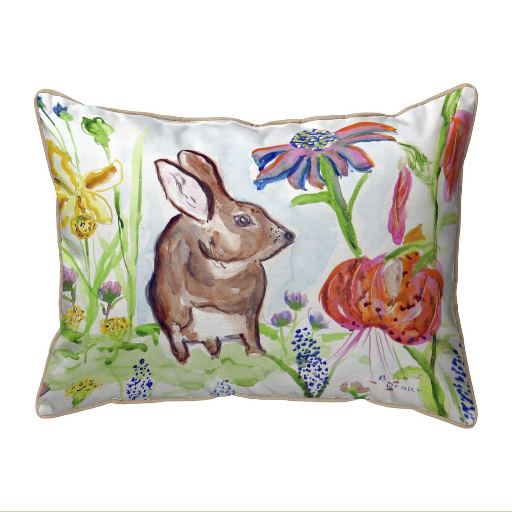 Brown Rabbit Right Small Indoor/Outdoor Pillow 11x14. Picture 1