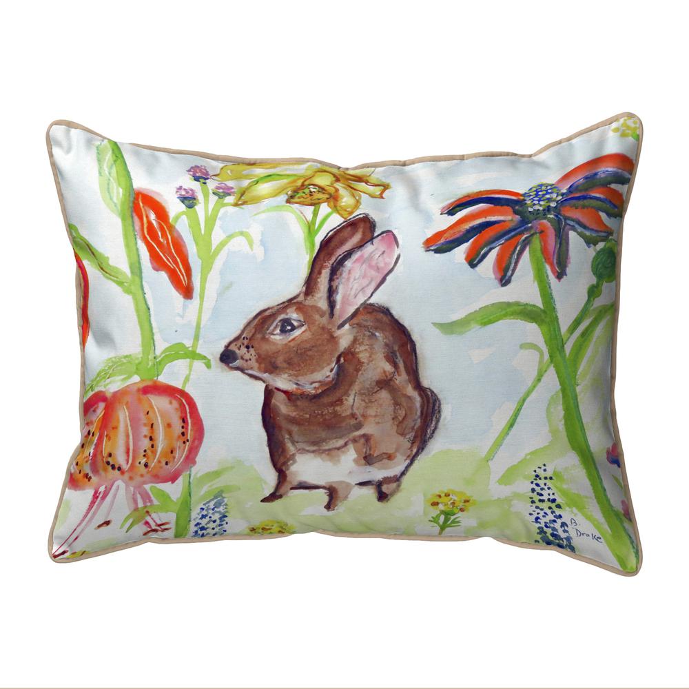 Brown Rabbit Left Small Indoor/Outdoor Pillow 11x14. Picture 1