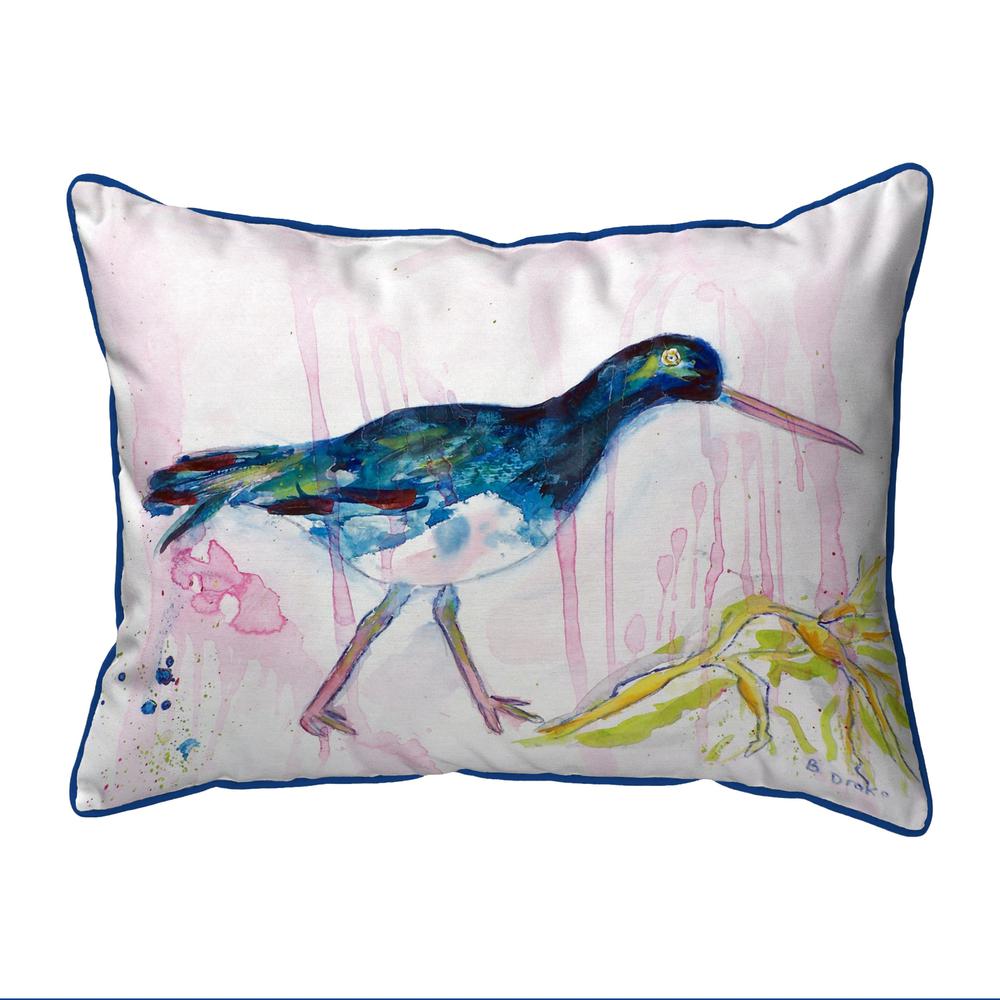 Black Shore Bird Small Indoor/Outdoor Pillow 11x14. Picture 1