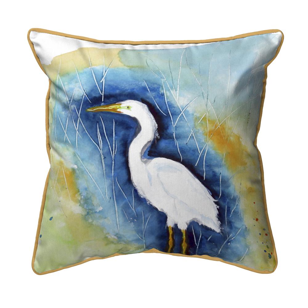 Great Egret Left Small Indoor/Outdoor Pillow 12x12. Picture 1