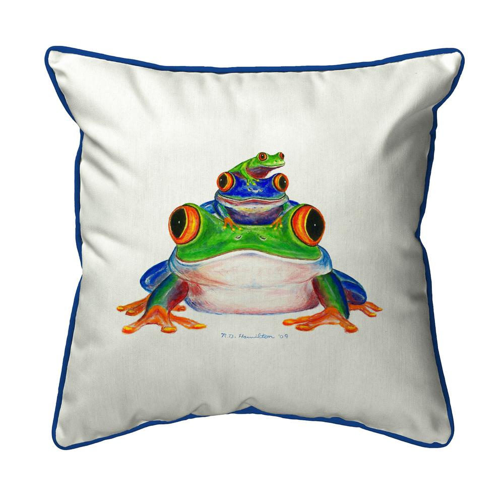 Stacked Frogs Small Indoor/Outdoor Pillow 12x12. Picture 1