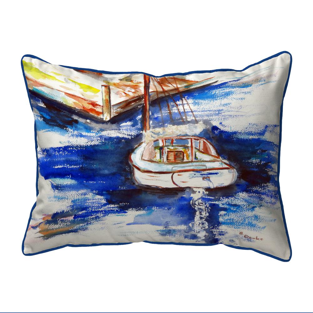 Sailboat & Dock Small Pillow 11x14. Picture 1