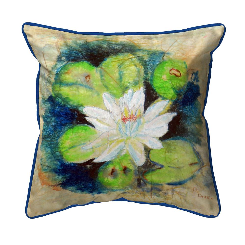 Water Lily on Rice Small Indoor/Outdoor Pillow 12x12. Picture 1