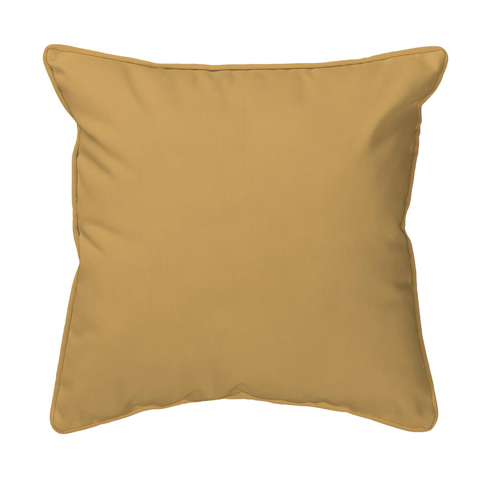 Gold Sea Horses Small Indoor/Outdoor Pillow 12x12. Picture 2