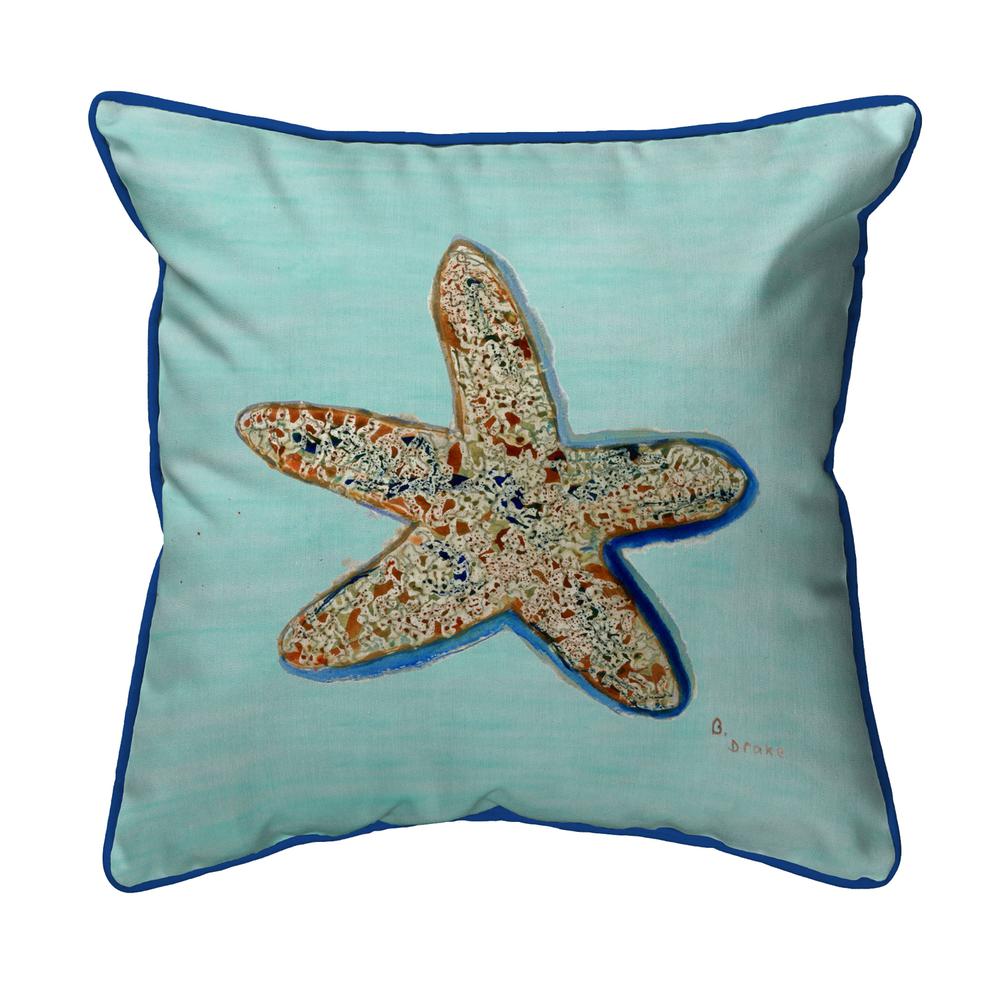 Starfish - Teal Small Indoor/Outdoor Pillow 12x12. Picture 1