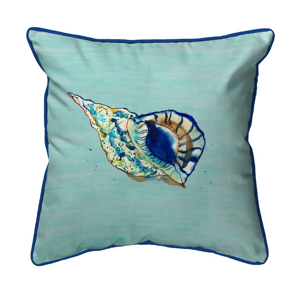 Betsy's Shell - Teal Small Indoor/Outdoor Pillow 12x12. Picture 1