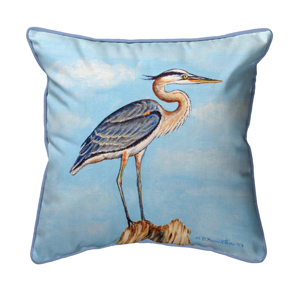 Blue Heron on Stump Small Outdoor/Indoor Pillow 12x12. Picture 1