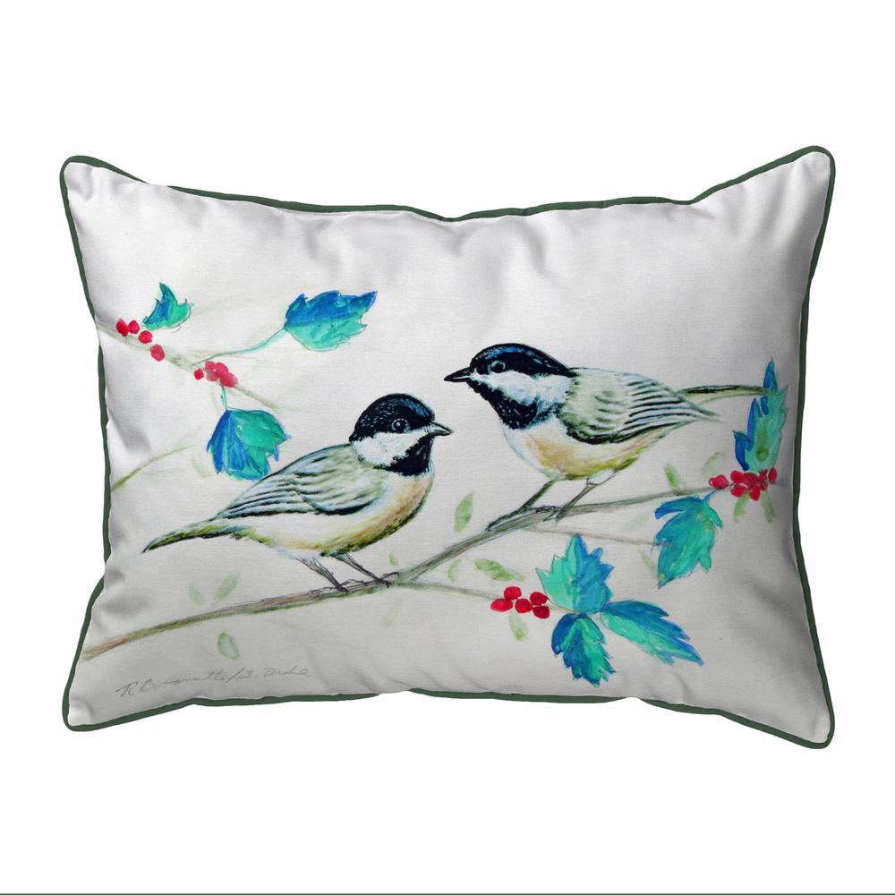 Christmas Chickadees Small Pillow 11x14. Picture 1