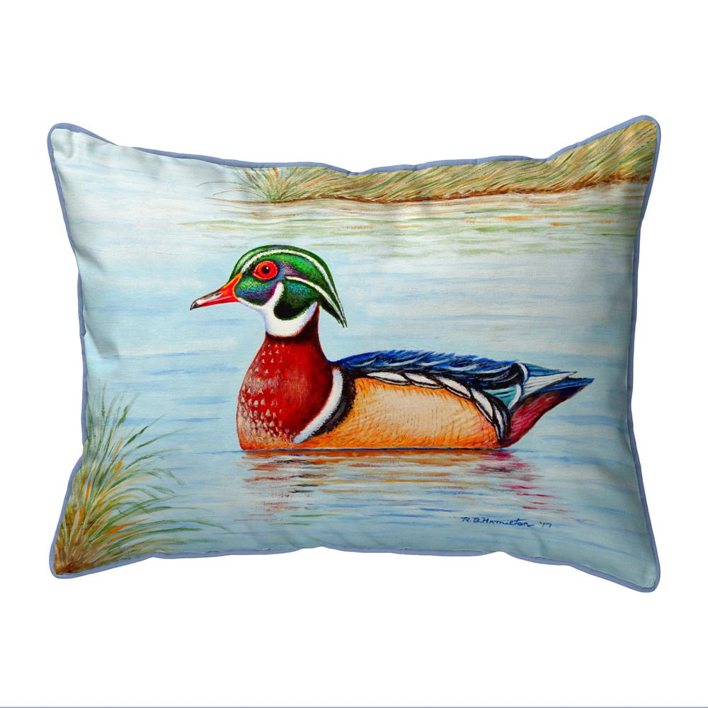 Male Wood Duck II Small Outdoor/Indoor Pillow 11x14. Picture 1