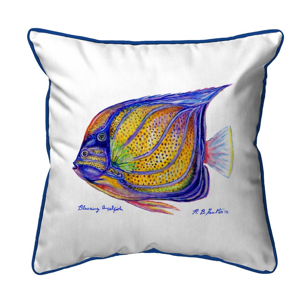 Blue Ring Angelfish Small Indoor/Outdoor Pillow 12x12. Picture 1