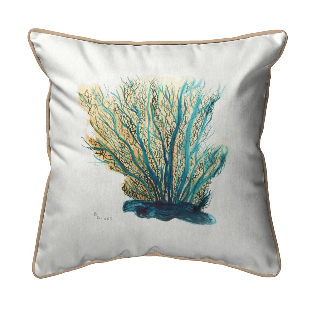 Blue Coral Small Indoor/Outdoor Pillow 12x12. Picture 1