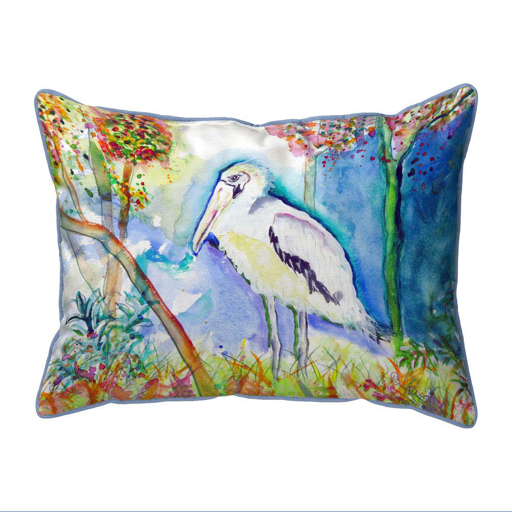 Summer Wood Stork Small Indoor/Outdoor Pillow 11x14. Picture 1