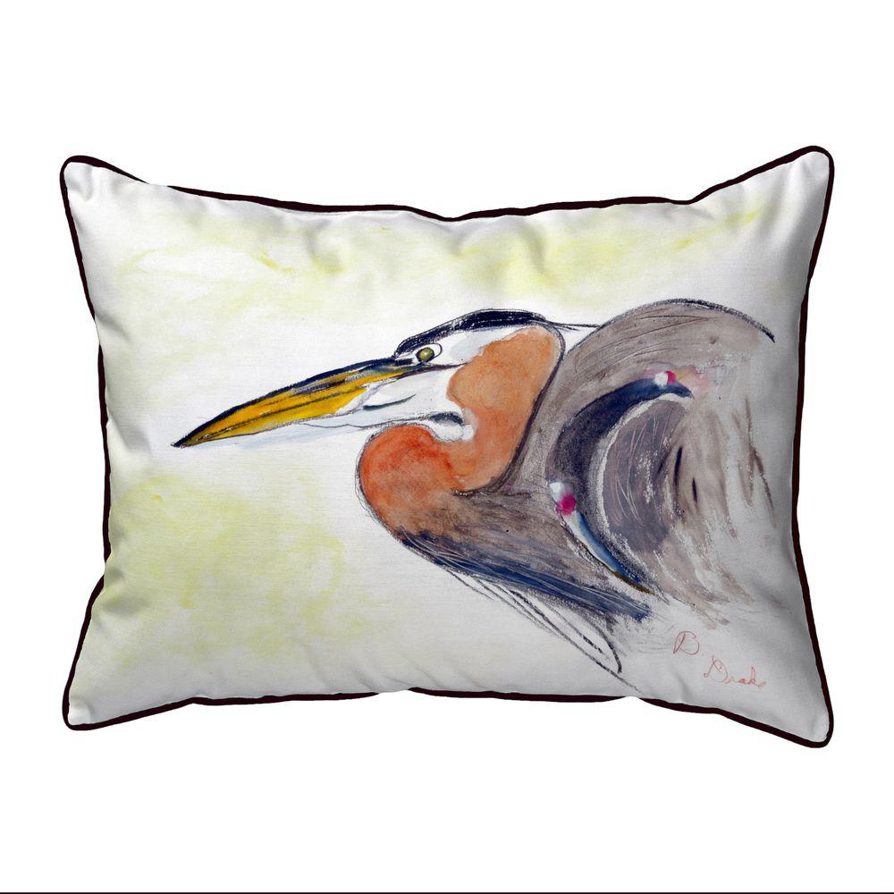 Heron Portrait Small Indoor/Outdoor Pillow 11x14. Picture 1