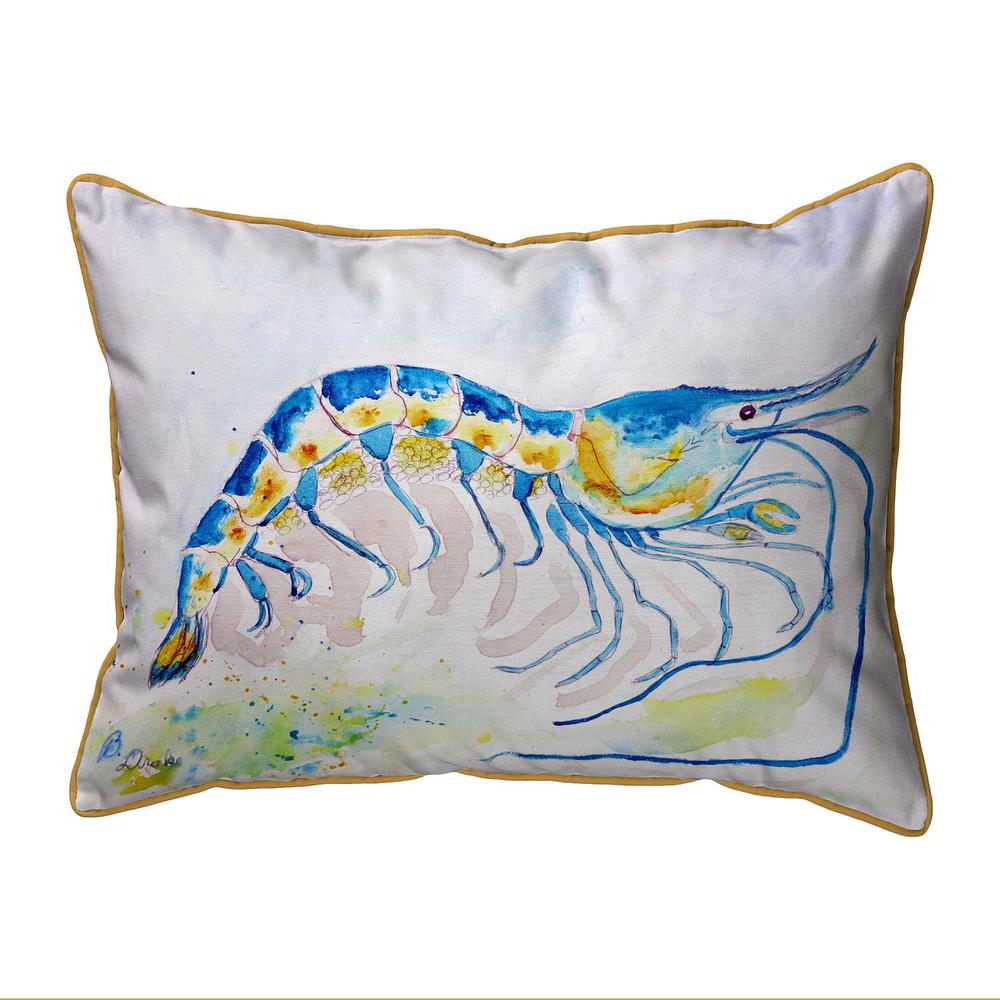 Blue Shrimp Small Indoor/Outdoor Pillow 11x14. Picture 1