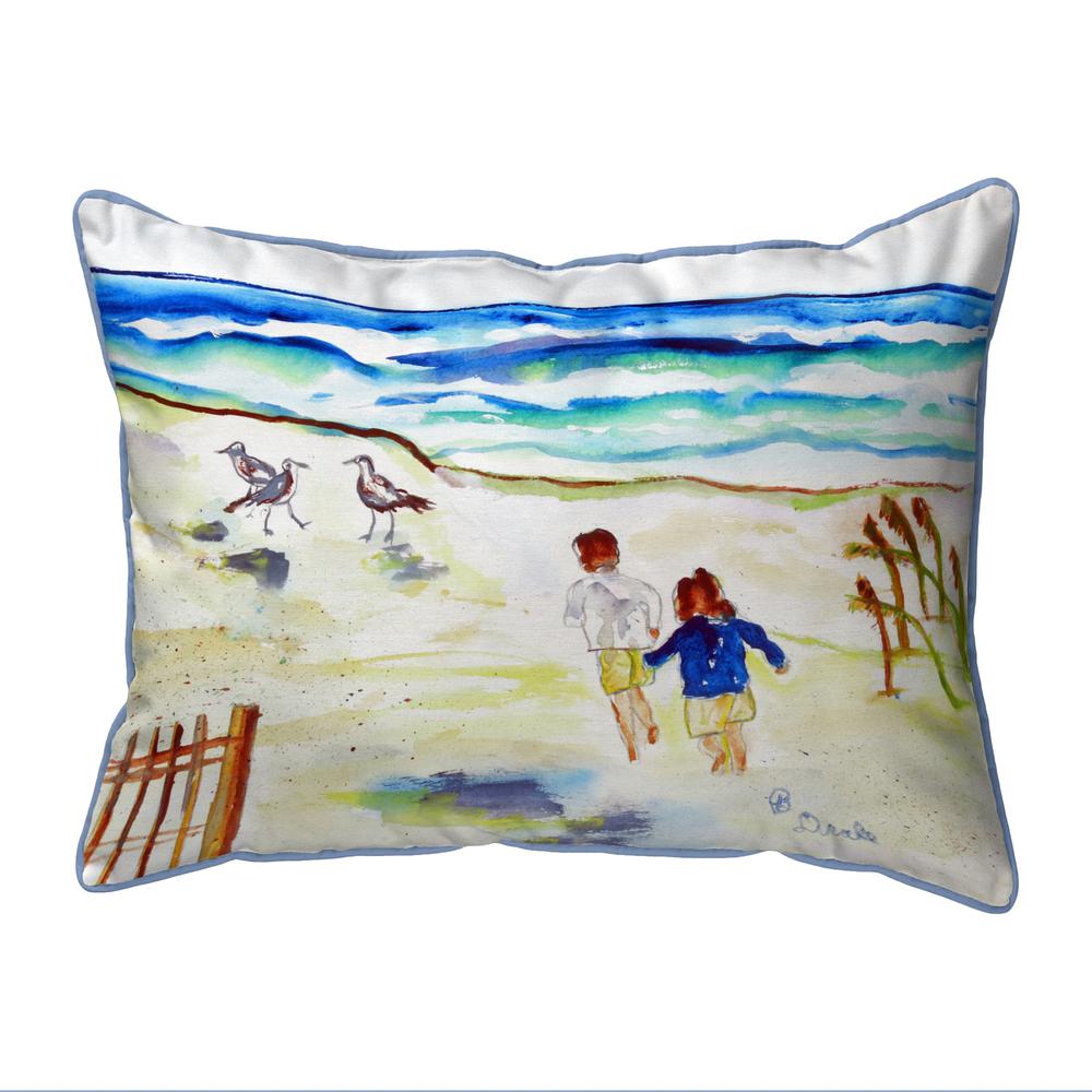 Running at the Beach Small Pillow 11x14. Picture 1