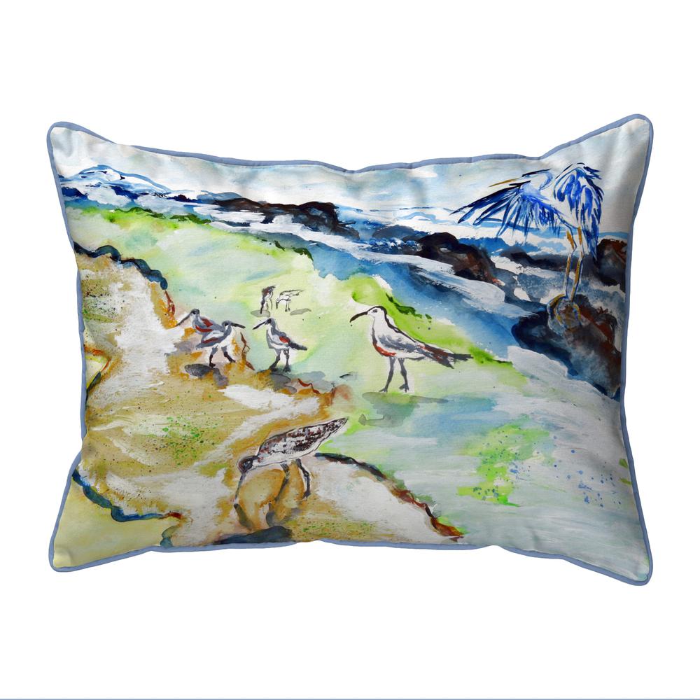Sandpipers & Heron Small Pillow 11x14. Picture 1