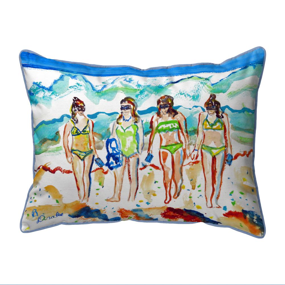 Girls Walking Small Pillow 11x14. Picture 1