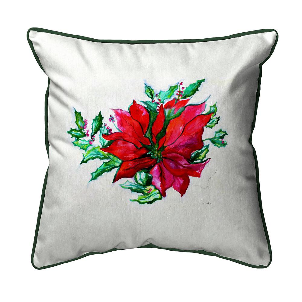 Poinsettia Small Indoor/Outdoor Pillow 12x12. Picture 1