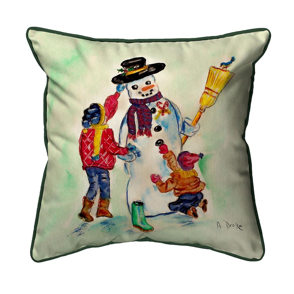Snowman Small Indoor/Outdoor Pillow 12x12. Picture 1