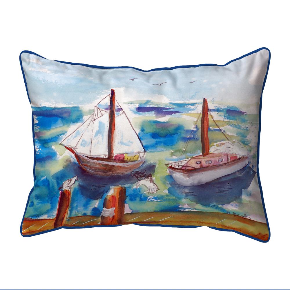 Two Sailboats Small Indoor/Outdoor Pillow 11x14. Picture 1