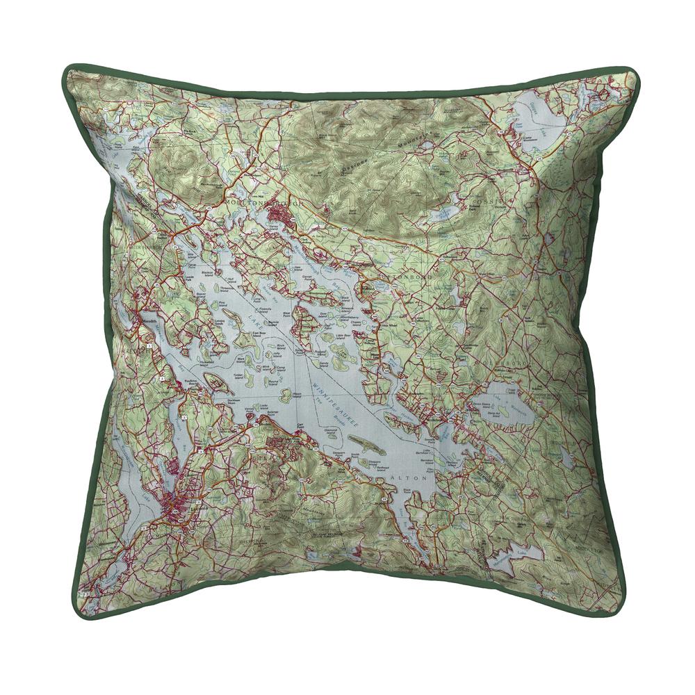 Lake Winnipesaukee, NH Nautical Map Small Corded Indoor/Outdoor Pillow 12x12. Picture 1