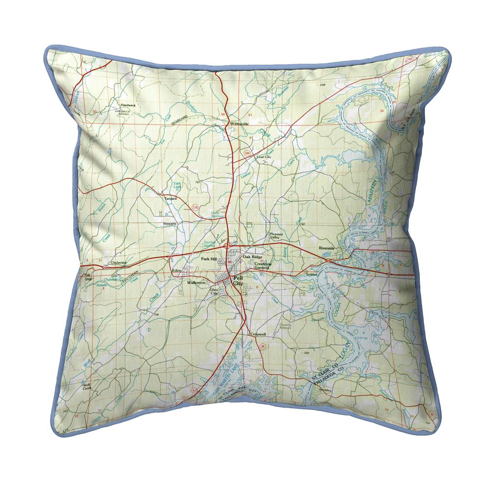 Logan Martin Lake, AL Nautical Map Small Corded Indoor/Outdoor Pillow 12x12. Picture 1